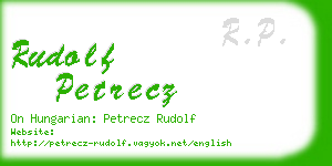 rudolf petrecz business card